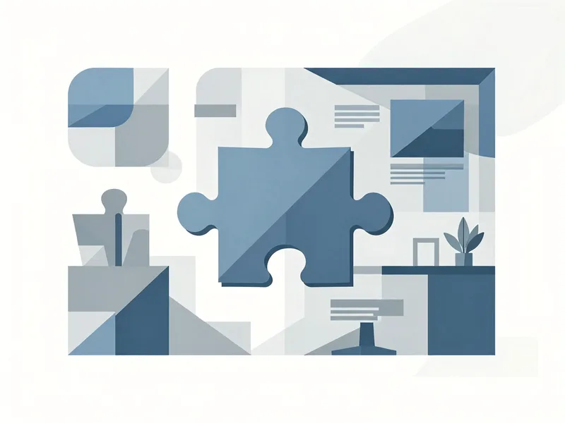 AI acquisition concept illustration showing design tools merging in a modern flat style