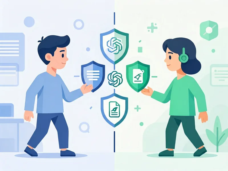 AI privacy competition between OpenAI and Anthropic illustrated in modern flat style