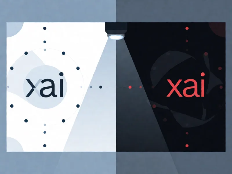 Two competing AI stages facing each other with a spotlight connecting them, flat tech illustration